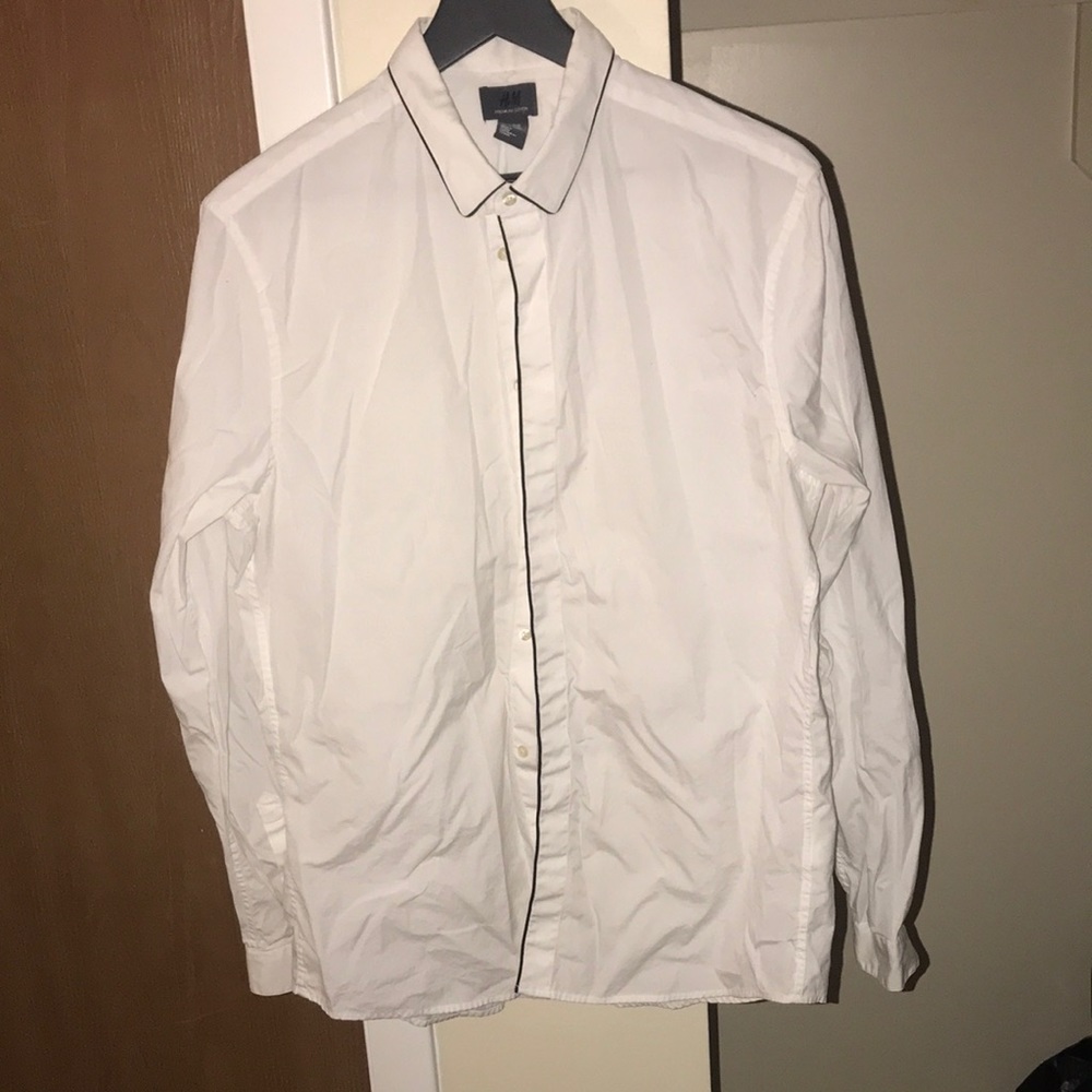 H&M Button Down (white and blue )